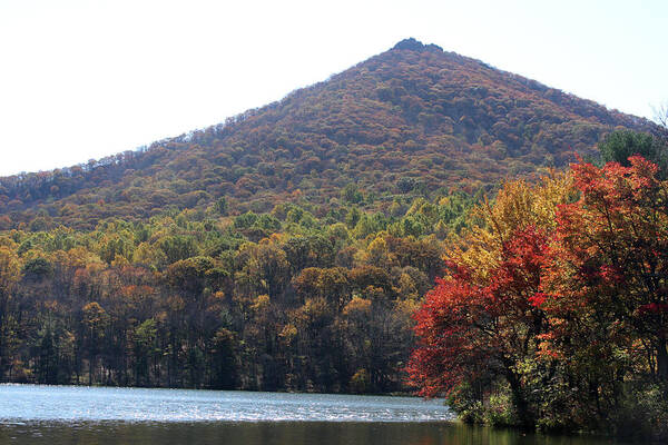 Lake Poster featuring the photograph View of Abbott Lake and Sharp Top in autumn #5 by Emanuel Tanjala