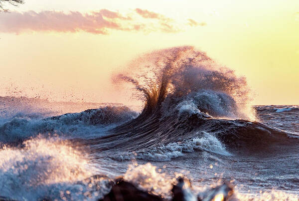 Waves Poster featuring the photograph Lake Erie Waves #57 by Dave Niedbala