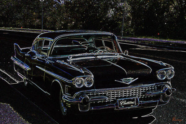 1958 Cadillac Fleetwood 60 Special 4 Door Car Automobile Vehicles Classic Ride Antique Poster featuring the photograph 58 Fleetwood by Andrea Lawrence