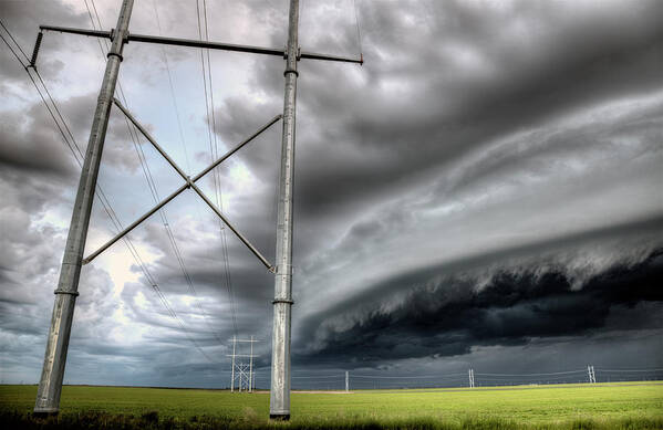Summer Poster featuring the photograph Storm Clouds Saskatchewan #68 by Mark Duffy