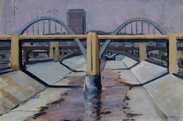 6th Street Bridge Poster featuring the painting 6th Street Bridge by Richard Willson