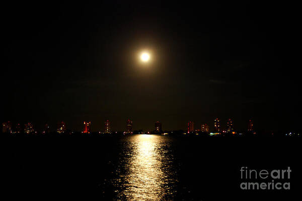 Moon Poster featuring the photograph 8- Moon Over Singer Island by Joseph Keane
