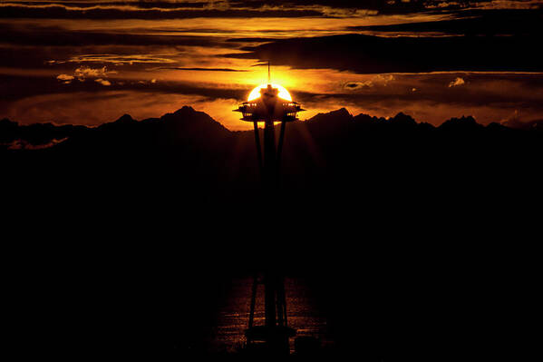 Seattle Poster featuring the photograph A Fall Seattle Sunset by Matt McDonald
