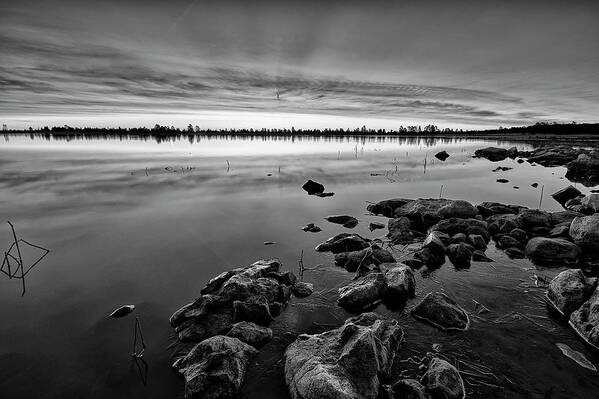 Black And White Poster featuring the photograph A Flagstaff Beginning by Jon Glaser