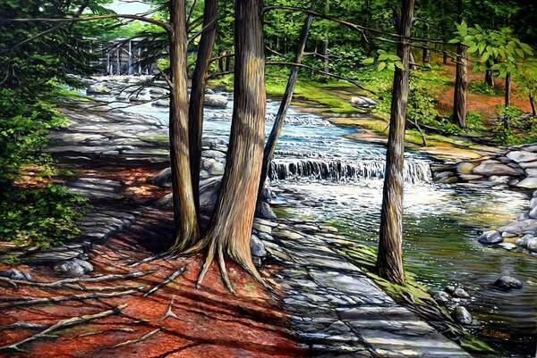 Maine Poster featuring the painting Vaughan's Brook, Hallowell, Maine by Eileen Patten Oliver