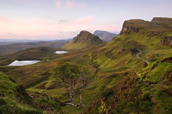 Skye Poster featuring the photograph A summers dawn view of the Trotternish ridge by Stephen Taylor