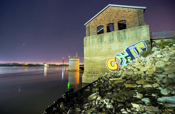 Saint Louis Poster featuring the photograph Abandoned Train Station on the Mississippi River - Saint Louis Missouri by Gregory Ballos