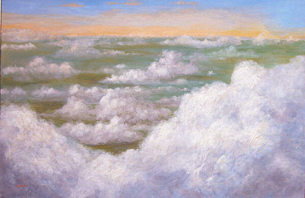 Clouds Poster featuring the painting Above The Clouds 2 by Jeannette Ulrich 