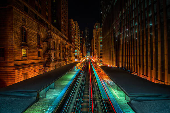 Cityscape Poster featuring the photograph Above the Tracks by Raf Winterpacht