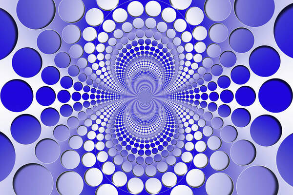 Abstract Poster featuring the digital art Abstract blue and white pattern by Vladimir Sergeev