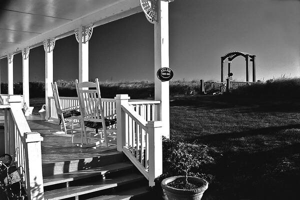 Beach Poster featuring the photograph Addy Sea front porch by Bill Jonscher