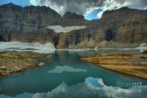 Grinnell Glacier Poster featuring the photograph Afternoon Reflections In Grinnell Pond by Adam Jewell