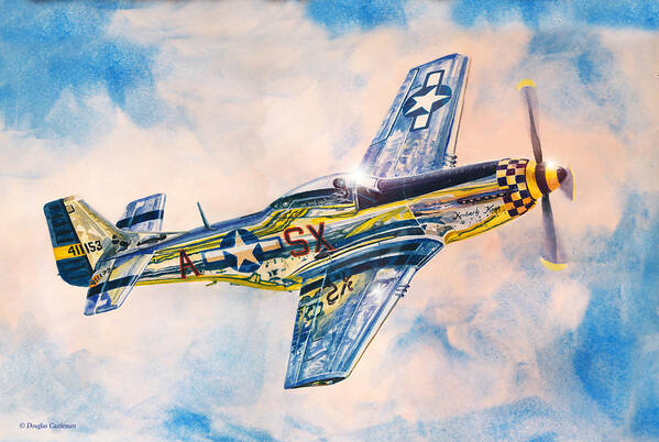 Aviation Art Poster featuring the painting Airshow Mustang by Douglas Castleman