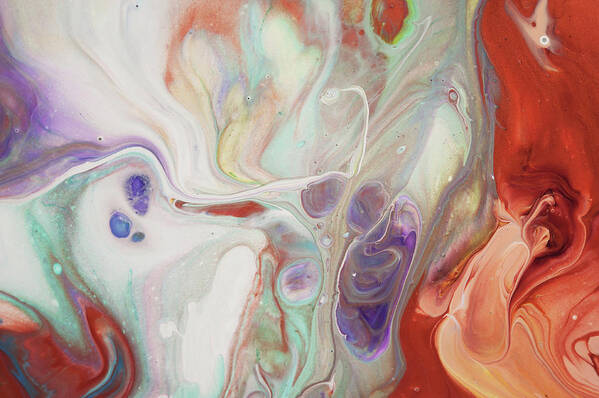 Jenny Rainbow Fine Art Photography Poster featuring the painting Alien Worlds. Abstract Fluid Acrylic Painting by Jenny Rainbow