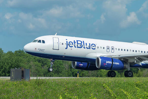 A320 Poster featuring the photograph All Because Of Blue by Guy Whiteley