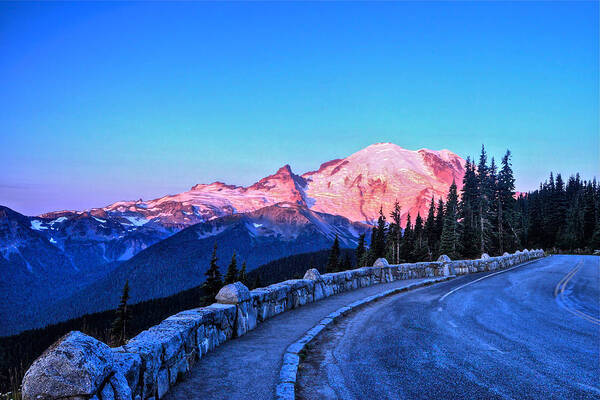 Mt. Rainier National Park Poster featuring the photograph Alpenglow at Mt. Rainier by Don Mercer