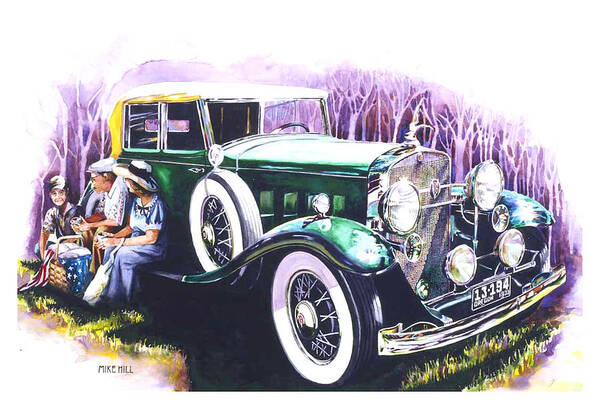 1932 Cadillac V16 Poster featuring the painting An American Classic by Mike Hill