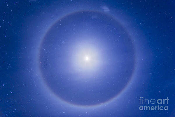 Aldebaran Poster featuring the photograph An Ice Crystal Halo Around The First by Alan Dyer