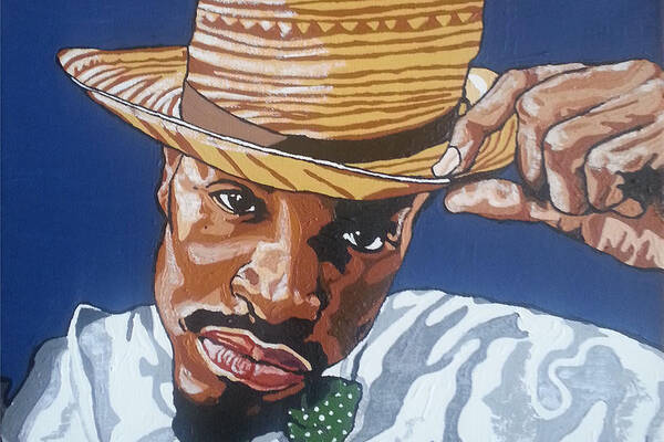 Andre 3000 Poster featuring the painting Andre Benjamin by Rachel Natalie Rawlins