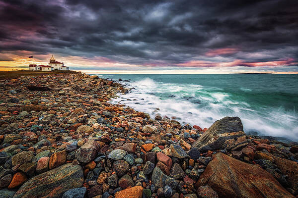 Watch Hill Lighthouse Poster featuring the photograph Angry Sky by Kim Carpentier