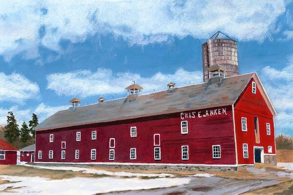 Barn Poster featuring the painting Anken's Barn by Lynne Reichhart
