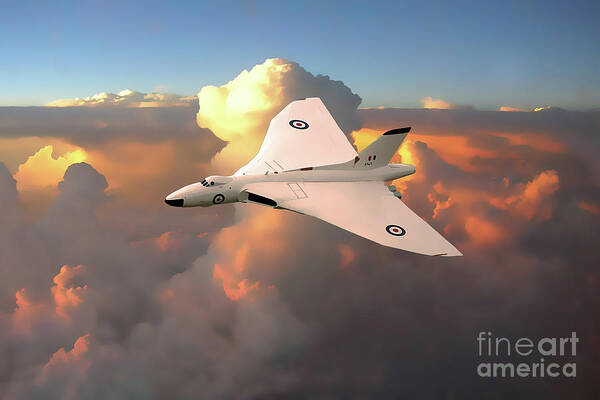 Vulcan Poster featuring the digital art Anti Flash White Vulcan Bomber by Airpower Art