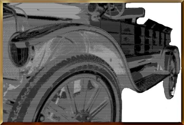Cars Poster featuring the photograph Antique car framed etched effect by Karl Rose