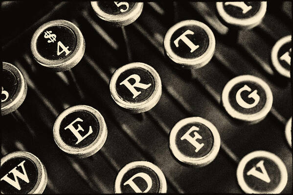 Pictorial Poster featuring the photograph Antique Typewriter Keys Detail by Roger Passman