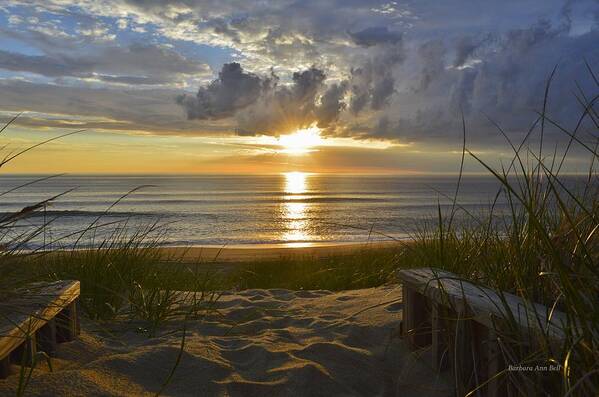 Obx Sunrise Poster featuring the photograph April Sunrise in Nags Head by Barbara Ann Bell