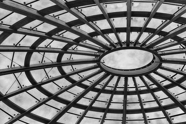 Ceiling Poster featuring the photograph Architecture BW 8x12 by Leah Palmer