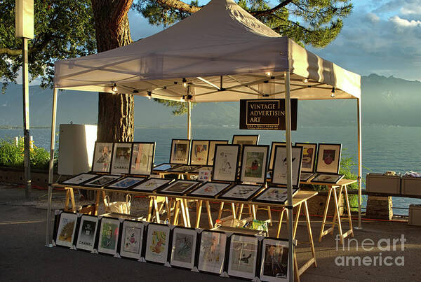 Michelle Meenawong Poster featuring the photograph Art Seller Booth by Michelle Meenawong