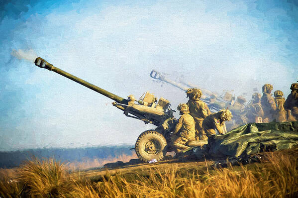 105mm Poster featuring the photograph Artillery Fire 2 by Roy Pedersen