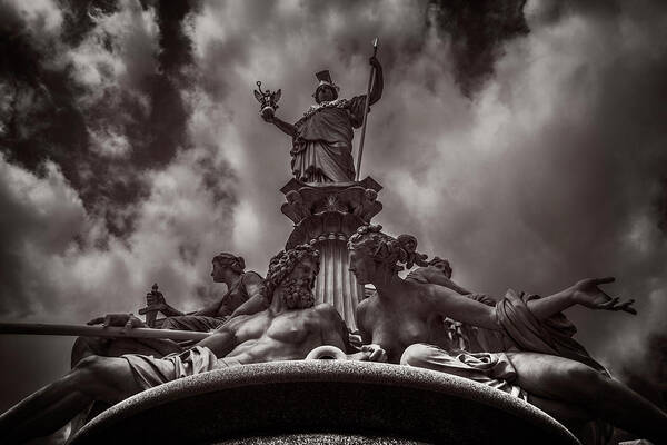 On1 Effects Poster featuring the photograph Athenebrunnen fountain by Roberto Pagani
