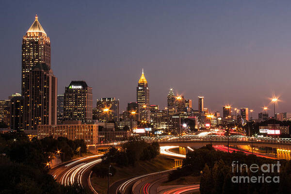 Atlanta Poster featuring the photograph Atlanta Skyline - SCAD by Jennifer Ludlum