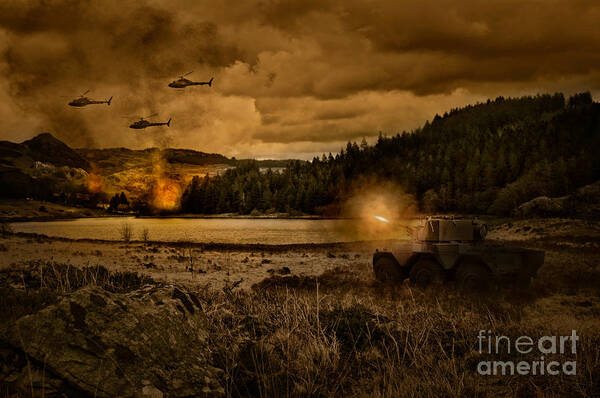 Alvis Poster featuring the photograph Attack at Nightfall by Amanda Elwell
