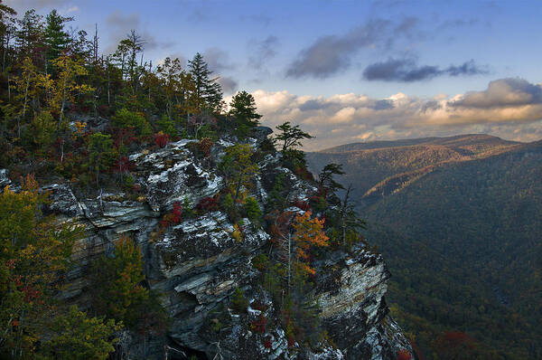 Landscape Poster featuring the photograph Autumn Colors Linville Falls Gorge II by Michael Whitaker