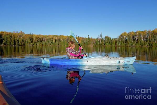 Kayaking Poster featuring the photograph Autumn Kayaking by Sandra Updyke