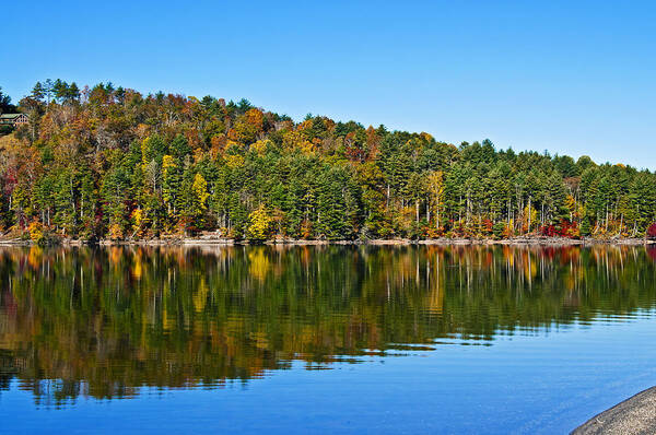 Nature Poster featuring the photograph Autumn Lake Reflection by Michael Whitaker