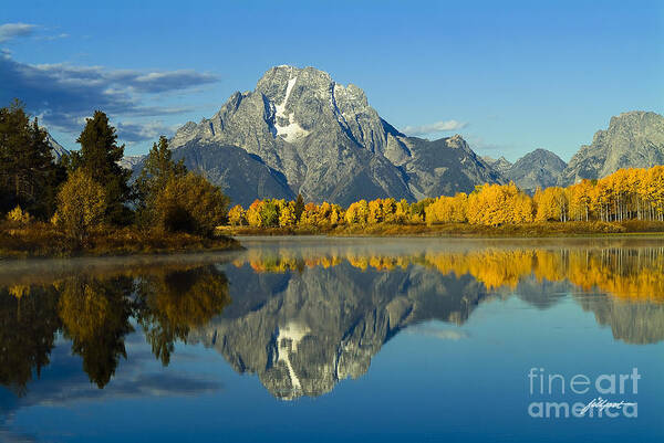 Mount Moran Poster featuring the photograph Autumn Reflections by Bon and Jim Fillpot