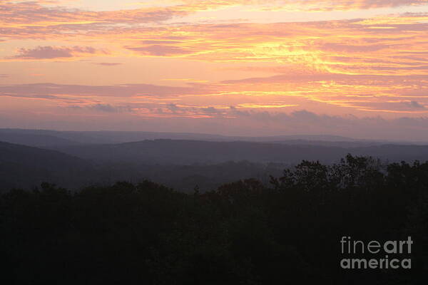 Sunrise Poster featuring the photograph Autumn Sunrise over the Ozarks by Nadine Rippelmeyer