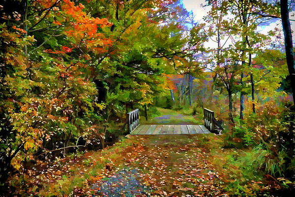 Autumn Poster featuring the painting Autumn walk by Lilia S