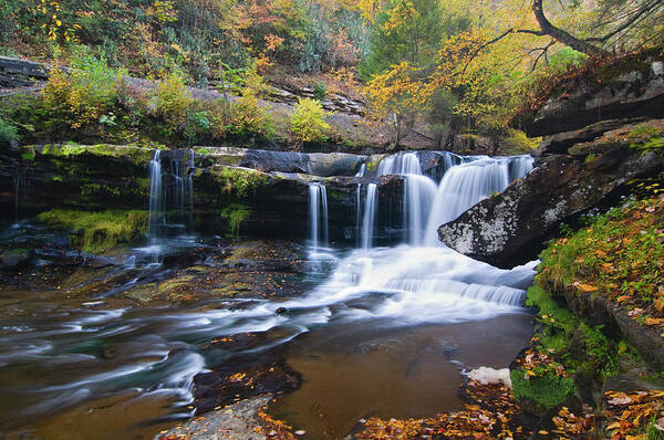 Waterfall Poster featuring the photograph Autumn Waterfall by Steve Stuller