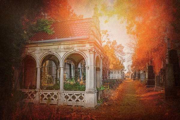 Cemetery Poster featuring the photograph Autumnal Historic Cemetery Vienna Austria by Carol Japp