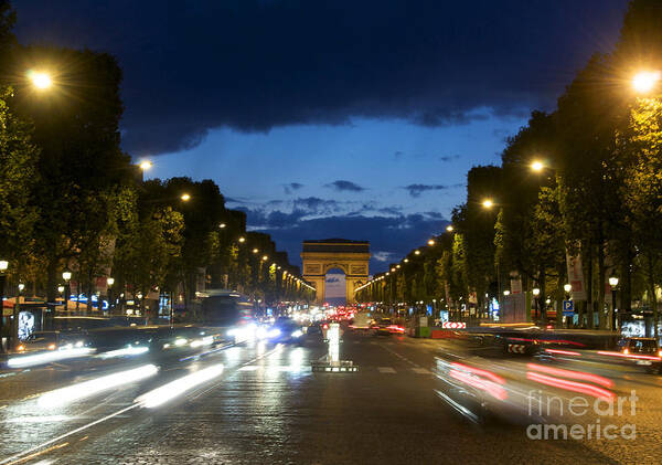 Paris Poster featuring the photograph Avenue des Champs Elysees. Paris by Bernard Jaubert