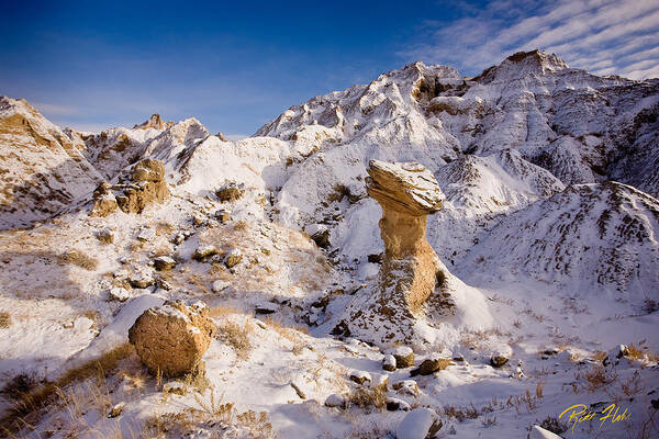 Hoodoo Poster featuring the photograph Badlands in Winter by Rikk Flohr