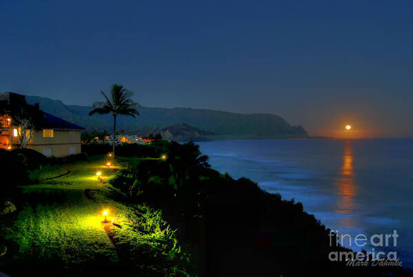 Kauai Poster featuring the photograph Bali Hai Moonset by Mark Dahmke