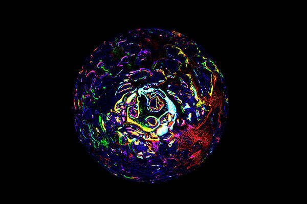 Digital Art Poster featuring the digital art Ball of Color Energy by David Stasiak