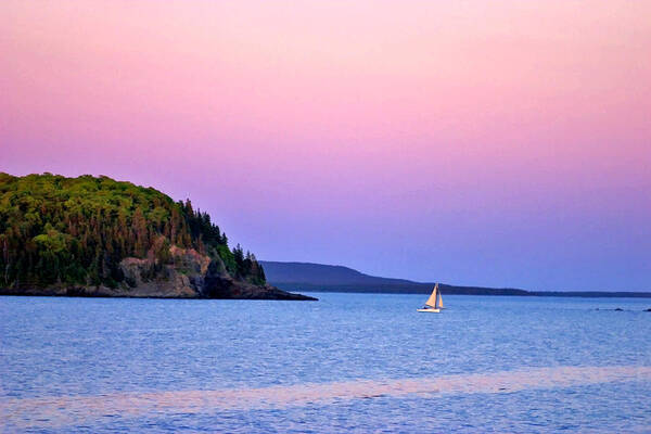 Bar Harbor Poster featuring the painting Bar Harbor Sunset by Larry Darnell