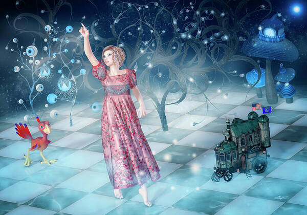 3d Poster featuring the digital art Barefoot in a Wonderland by Jutta Maria Pusl