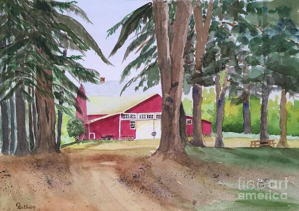 Barn Poster featuring the painting Barn at Howland Preserve by Christine Lathrop